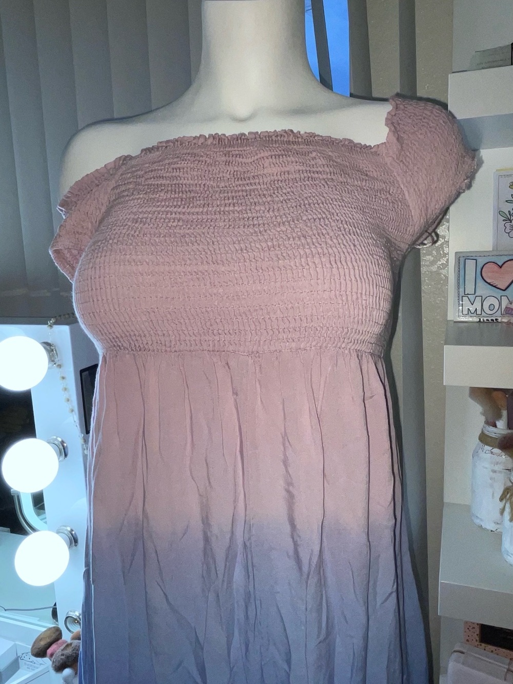 Raviya Pink to Lavender One-Shoulder Ombre Maxi Dress